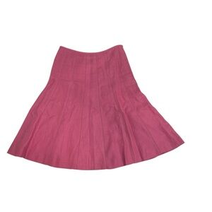 Talbots Pink Irish Linen Flarred Skirt Size 4 Coastal Peasant Boho Lagenlook